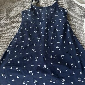 abercrombie kids Navy Floral Slip Dress with White Roses. Size 11/12.